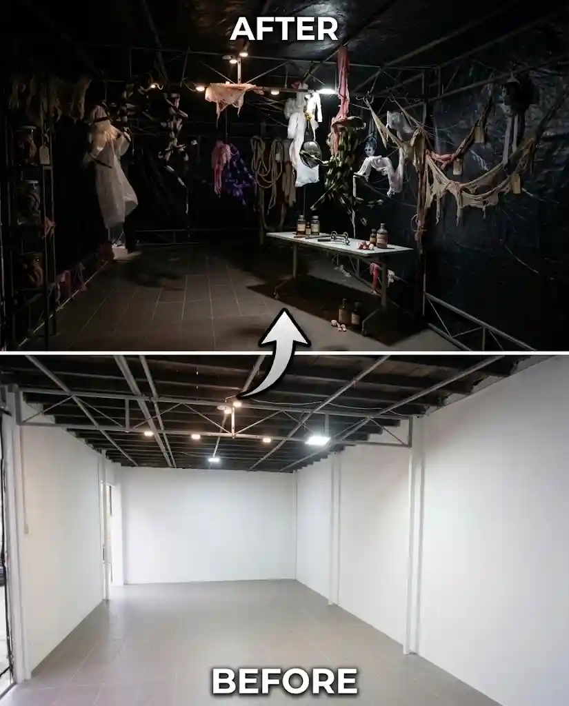Halloween Corridor set built inside the venue